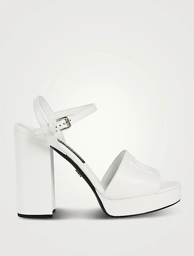 Liscio Leather Platform Logo Sandals