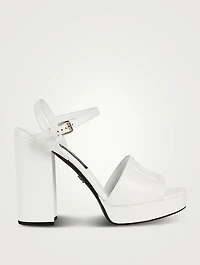 Liscio Leather Platform Logo Sandals