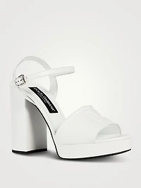 Liscio Leather Platform Logo Sandals
