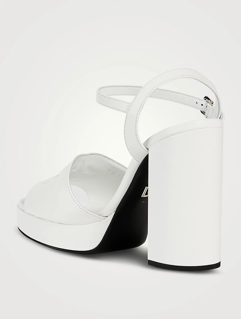 Liscio Leather Platform Logo Sandals