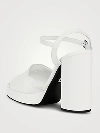 Liscio Leather Platform Logo Sandals