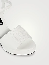 Liscio Leather Platform Logo Sandals