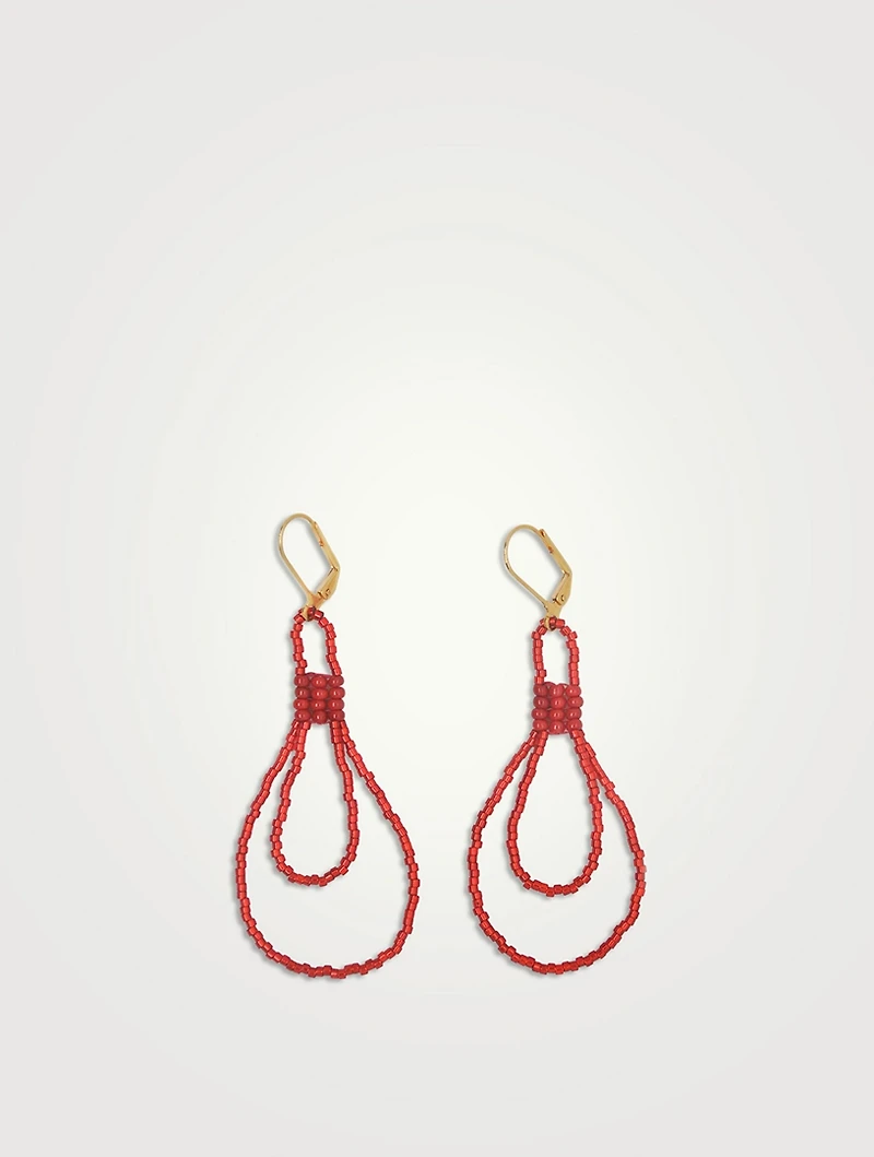 Holly Rouge Woven Oblong Loops Drop Earrings