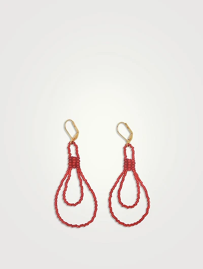 Holly Rouge Woven Oblong Loops Drop Earrings