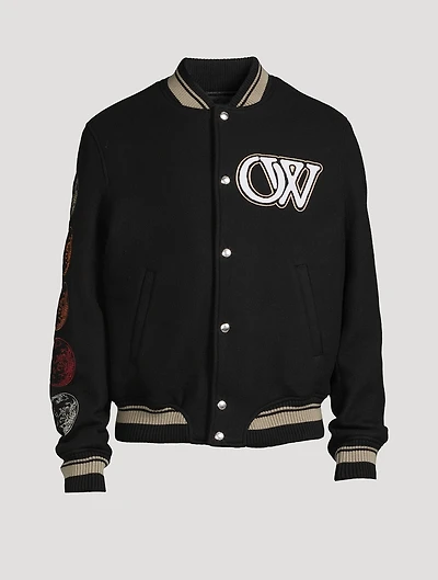 Moon Phase Vars Wool-Blend Bomber Jacket