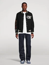 Moon Phase Vars Wool-Blend Bomber Jacket