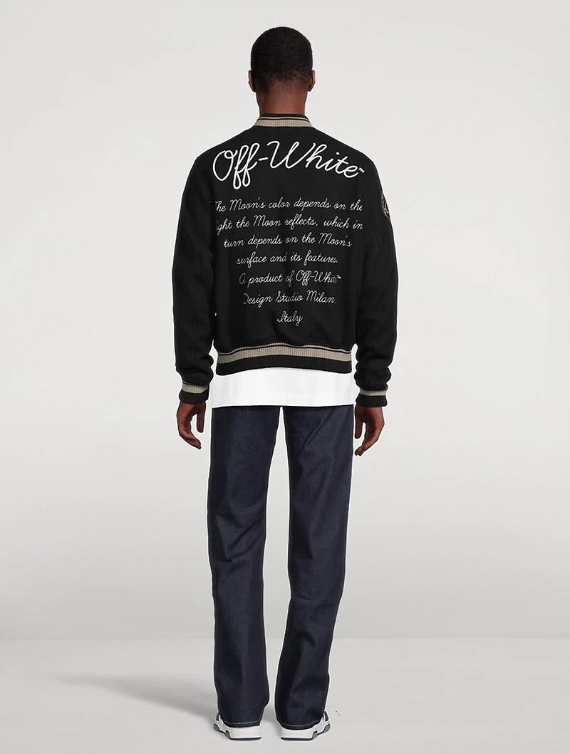 Moon Phase Vars Wool-Blend Bomber Jacket
