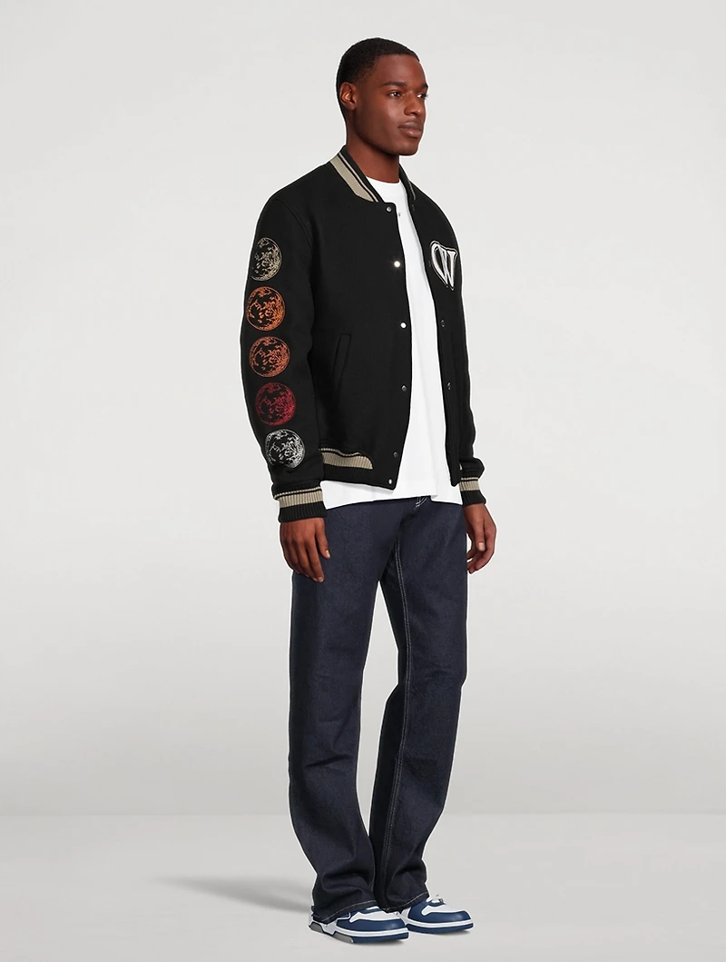 Moon Phase Vars Wool-Blend Bomber Jacket