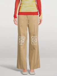Anagram Cotton And Silk Wide-Leg Trousers