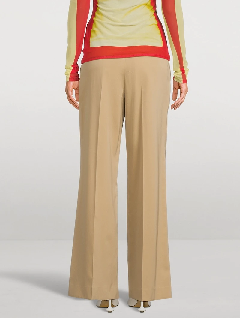 Anagram Cotton And Silk Wide-Leg Trousers