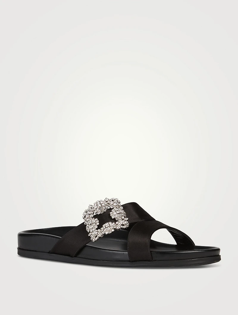 Chilanghi Embellished Satin Slide Sandals