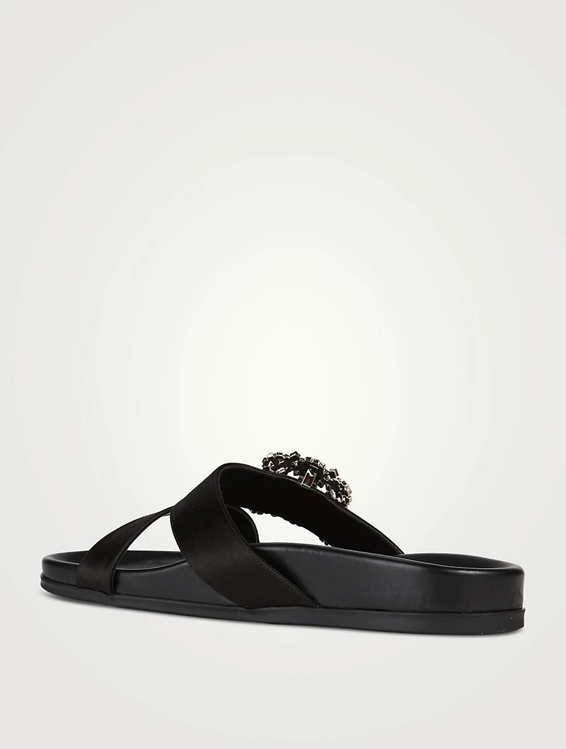 Chilanghi Embellished Satin Slide Sandals