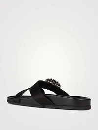 Chilanghi Embellished Satin Slide Sandals