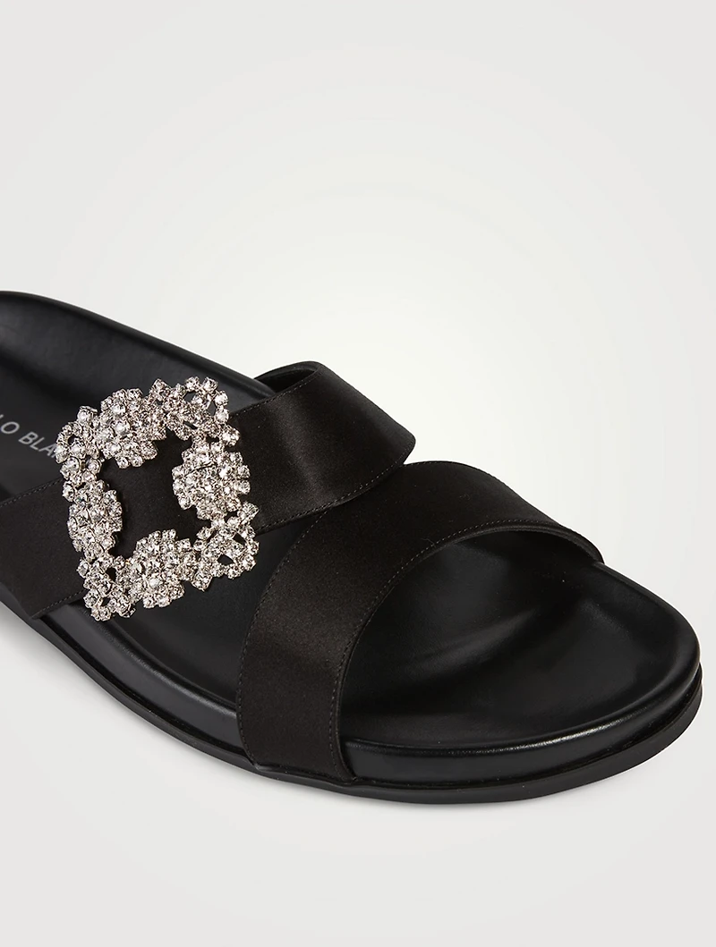 Chilanghi Embellished Satin Slide Sandals