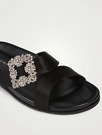 Chilanghi Embellished Satin Slide Sandals