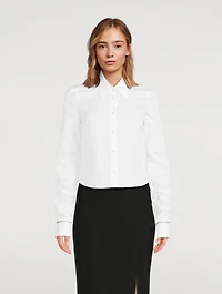 Zipper-Trimmed Poplin Shirt