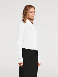 Zipper-Trimmed Poplin Shirt