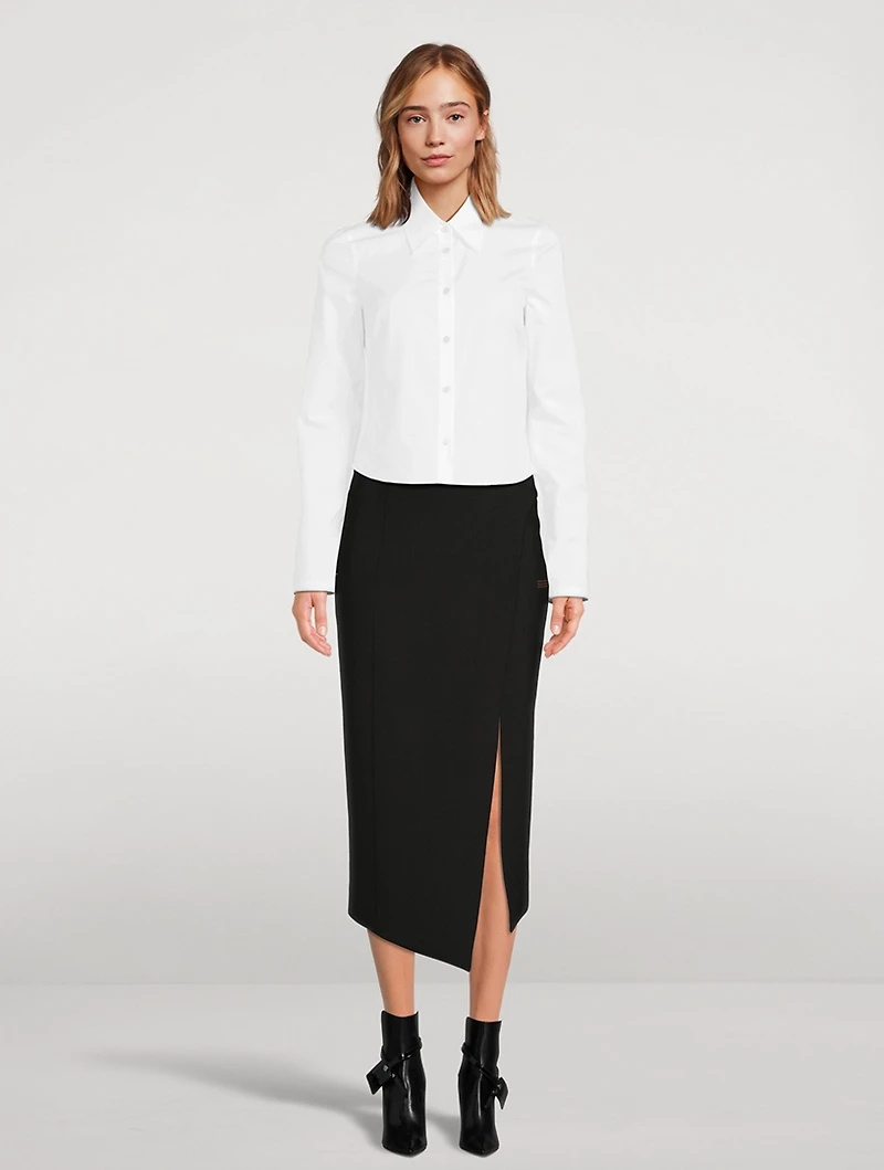 Zipper-Trimmed Poplin Shirt
