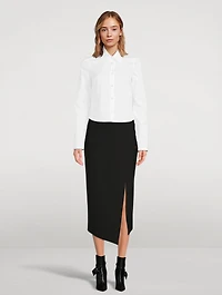 Zipper-Trimmed Poplin Shirt