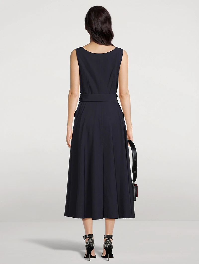 Belted Military Midi Dress