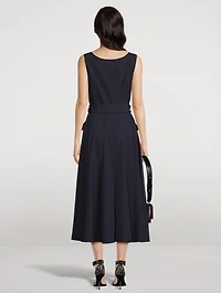 Belted Military Midi Dress