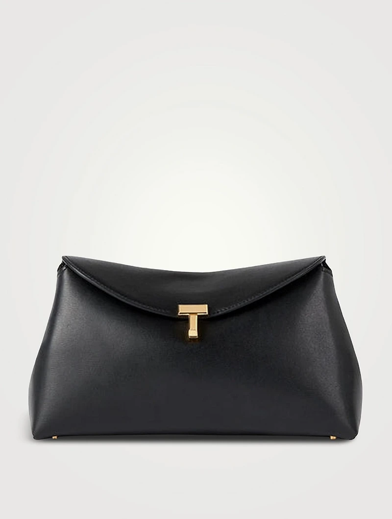 T-Lock Leather Clutch