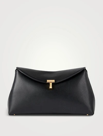 T-Lock Leather Clutch