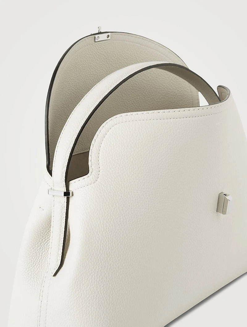 T-Lock Leather Top Handle Bag