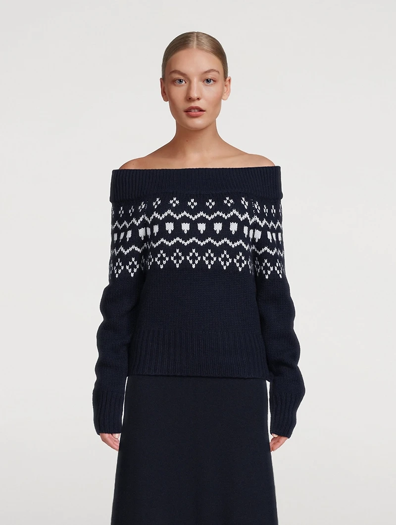 Philia Off-The-Shoulder Cashmere Sweater