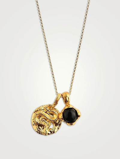 The Medusa And The Shield Onyx Necklace