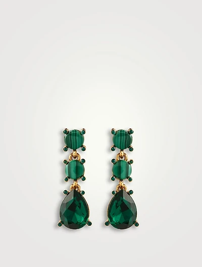 Semiprecious Malachite Drop Earrings