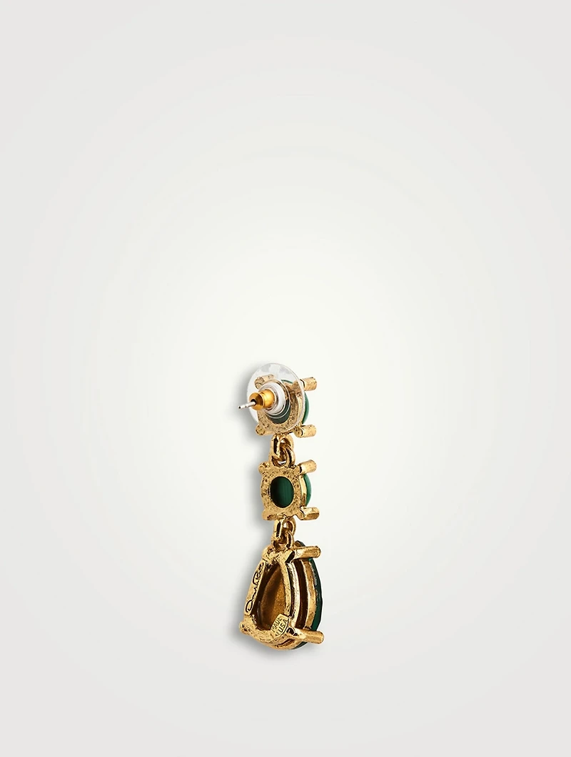 Semiprecious Malachite Drop Earrings