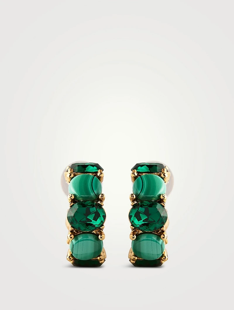 Malachite Hoop Earrings