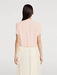 Short-Sleeve Blouse With Ties