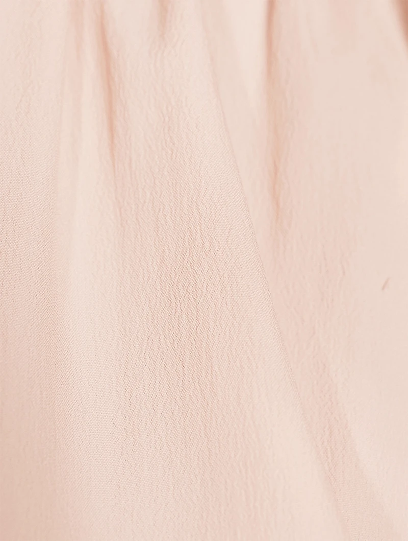 Short-Sleeve Blouse With Ties
