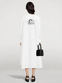 Cotton Midi Shirt Dress With Cup Detail