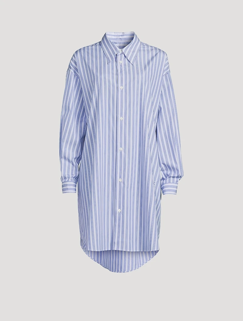 Poplin Shirt Dress Stripe Print