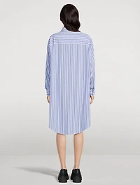 Poplin Shirt Dress Stripe Print
