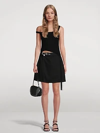 Padlock Denim Mini Skirt
