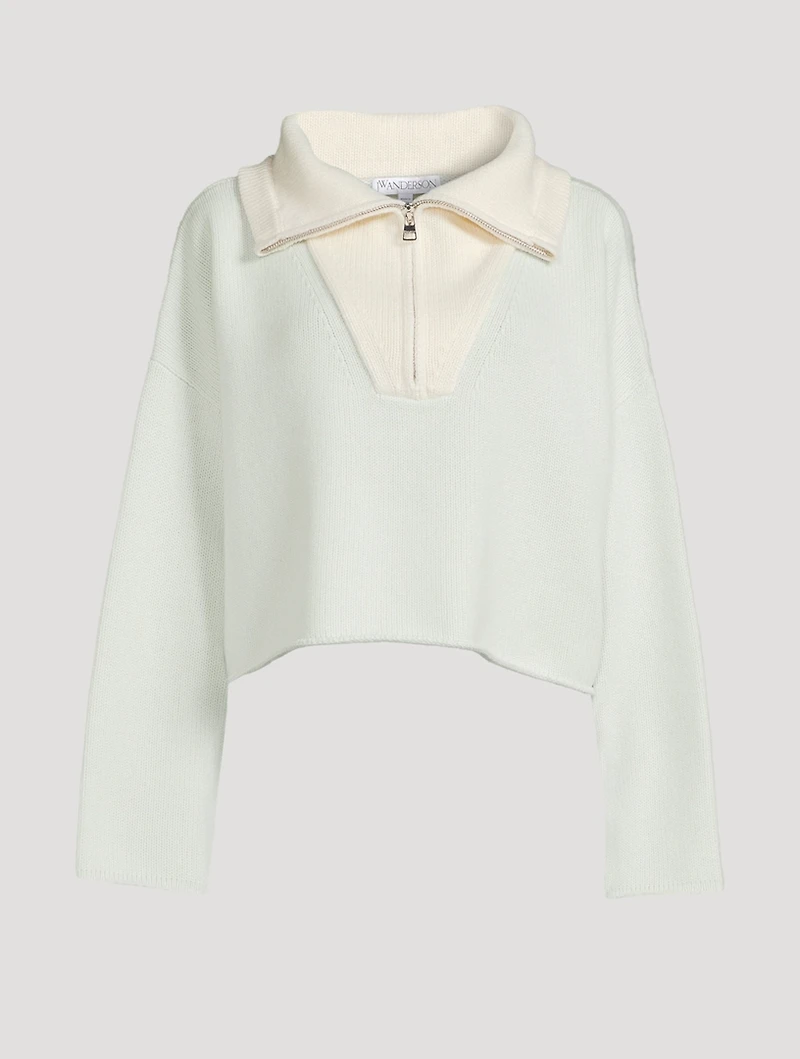 Cropped Funnelneck Sweater