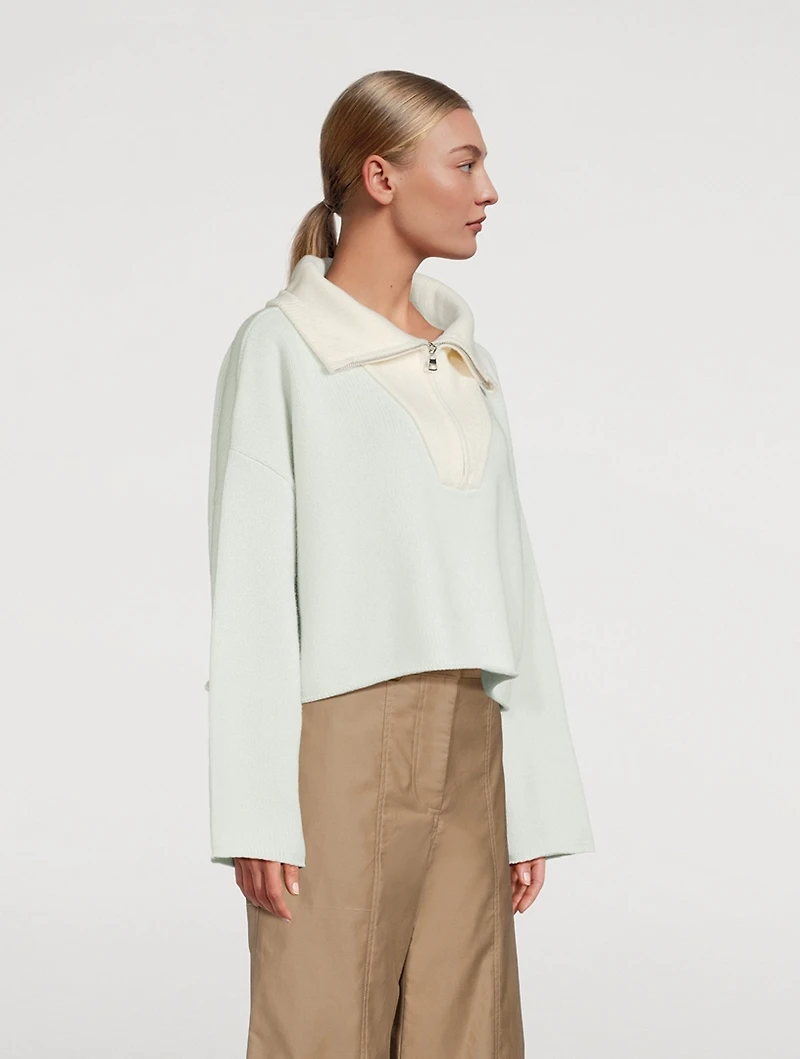 Cropped Funnelneck Sweater