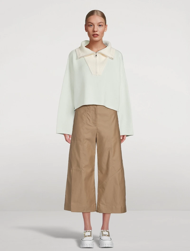 Cropped Funnelneck Sweater
