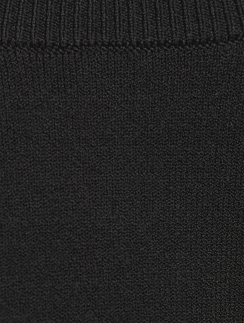 Cropped Ruffle-Cuff Sweater