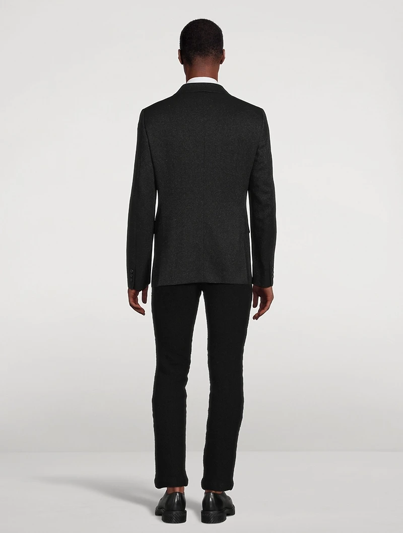 Wool-Blend Sparkle Double-Breasted Jacket