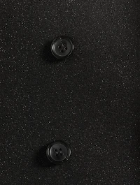 Wool-Blend Sparkle Double-Breasted Jacket