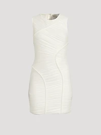 Ruched Mesh Mini Dress