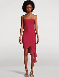 Slashed Strapless Mini Dress