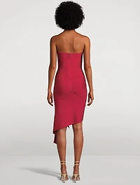 Slashed Strapless Mini Dress