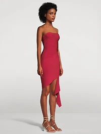 Slashed Strapless Mini Dress