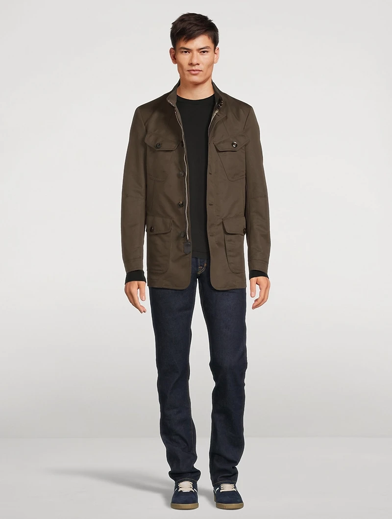 Technical Canvas Tailored Military Jacket